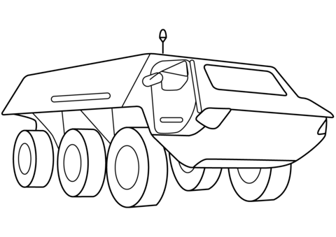 Armored Security Vehicle Coloring Page